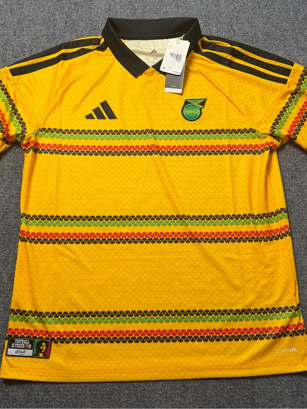adidas men Jamaica 26 x Bob Marley Home Soccer Jersey  Size X-large NWT